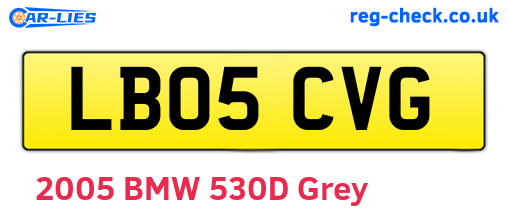 LB05CVG are the vehicle registration plates.