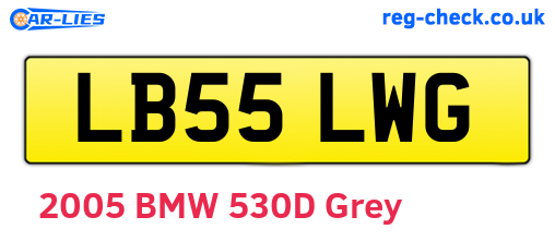 LB55LWG are the vehicle registration plates.
