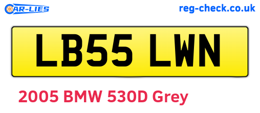LB55LWN are the vehicle registration plates.