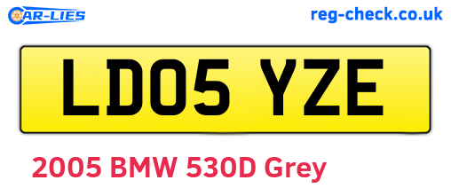 LD05YZE are the vehicle registration plates.