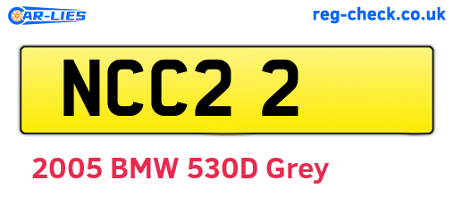 NCC22 are the vehicle registration plates.