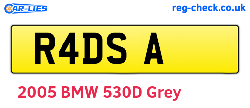R4DSA are the vehicle registration plates.