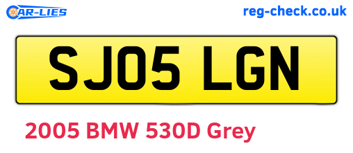 SJ05LGN are the vehicle registration plates.