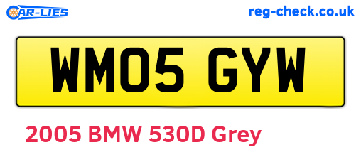 WM05GYW are the vehicle registration plates.