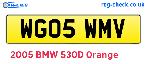 WG05WMV are the vehicle registration plates.