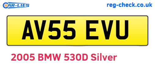 AV55EVU are the vehicle registration plates.