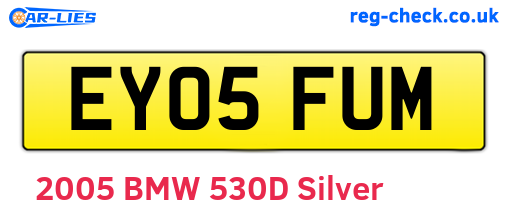 EY05FUM are the vehicle registration plates.