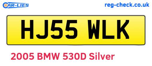 HJ55WLK are the vehicle registration plates.