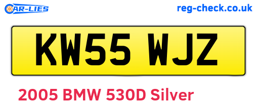 KW55WJZ are the vehicle registration plates.
