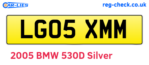 LG05XMM are the vehicle registration plates.