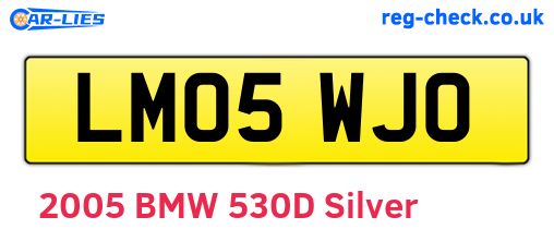 LM05WJO are the vehicle registration plates.