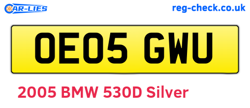 OE05GWU are the vehicle registration plates.