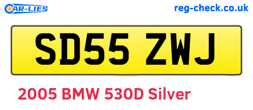 SD55ZWJ are the vehicle registration plates.