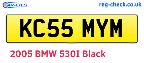 KC55MYM are the vehicle registration plates.