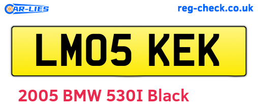 LM05KEK are the vehicle registration plates.
