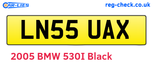 LN55UAX are the vehicle registration plates.