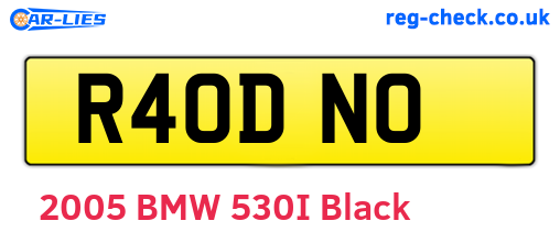 R40DNO are the vehicle registration plates.