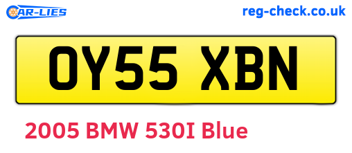OY55XBN are the vehicle registration plates.