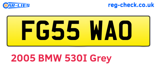 FG55WAO are the vehicle registration plates.