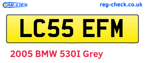 LC55EFM are the vehicle registration plates.