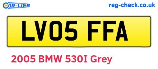 LV05FFA are the vehicle registration plates.