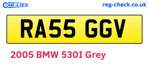 RA55GGV are the vehicle registration plates.