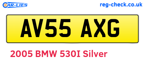 AV55AXG are the vehicle registration plates.