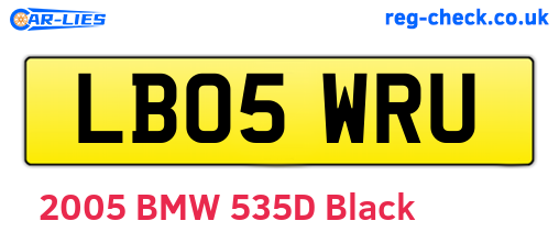 LB05WRU are the vehicle registration plates.