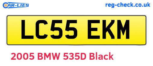 LC55EKM are the vehicle registration plates.
