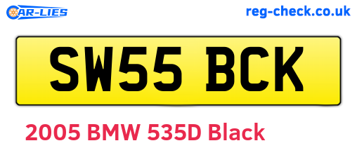 SW55BCK are the vehicle registration plates.
