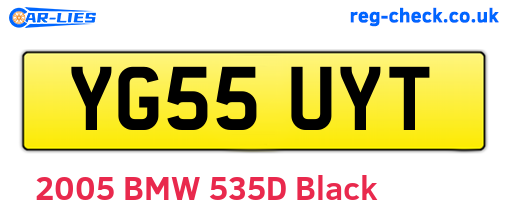 YG55UYT are the vehicle registration plates.