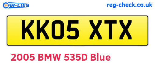 KK05XTX are the vehicle registration plates.