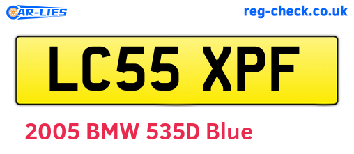 LC55XPF are the vehicle registration plates.