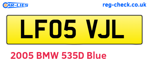 LF05VJL are the vehicle registration plates.