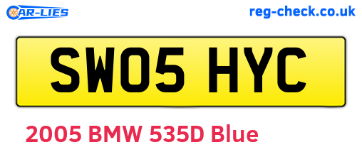SW05HYC are the vehicle registration plates.