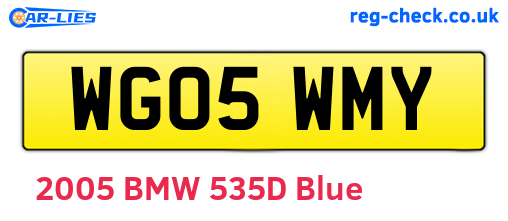 WG05WMY are the vehicle registration plates.