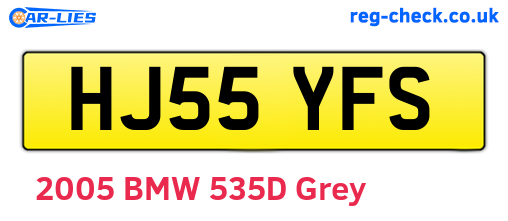 HJ55YFS are the vehicle registration plates.