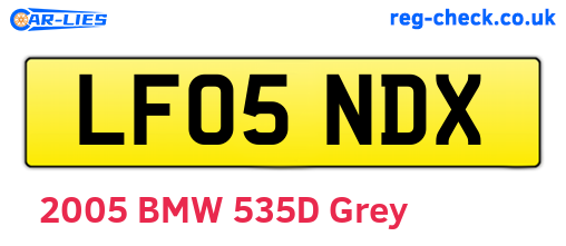 LF05NDX are the vehicle registration plates.