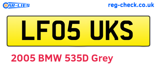 LF05UKS are the vehicle registration plates.