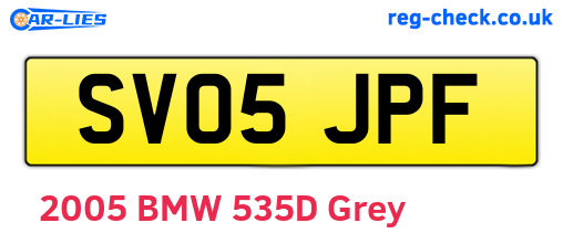SV05JPF are the vehicle registration plates.