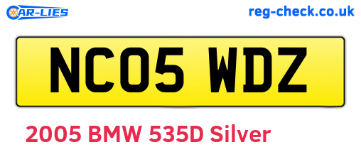 NC05WDZ are the vehicle registration plates.