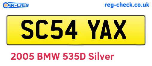 SC54YAX are the vehicle registration plates.