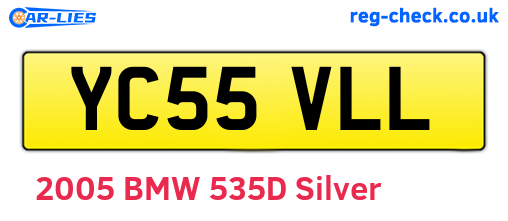 YC55VLL are the vehicle registration plates.