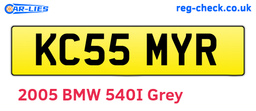 KC55MYR are the vehicle registration plates.