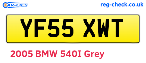 YF55XWT are the vehicle registration plates.