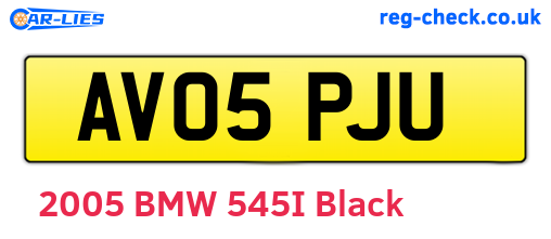 AV05PJU are the vehicle registration plates.