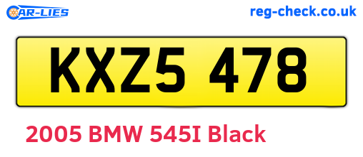 KXZ5478 are the vehicle registration plates.