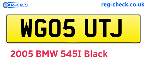 WG05UTJ are the vehicle registration plates.