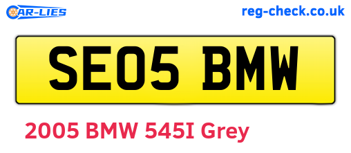 SE05BMW are the vehicle registration plates.