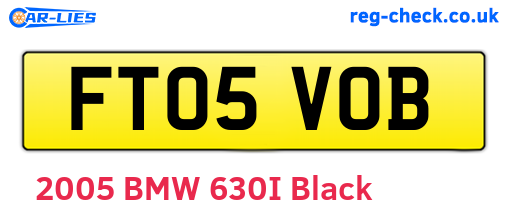 FT05VOB are the vehicle registration plates.